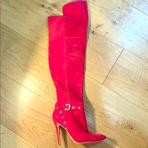 Marciano Knee high red boots